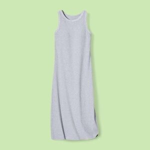 Uniqlo Light Gray Ribbed Tank Maxi Dress XS